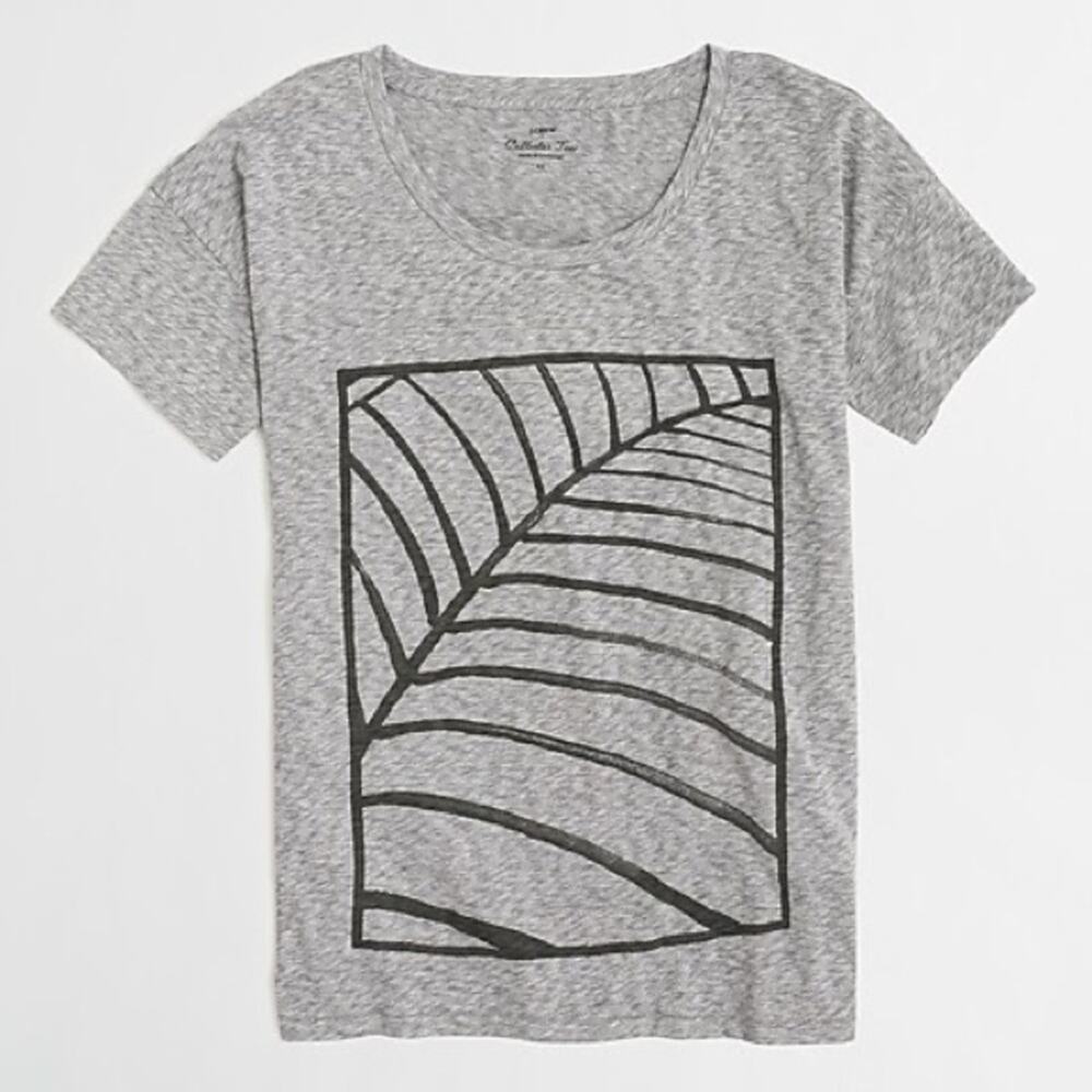 J Crew gray print collector tee